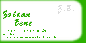 zoltan bene business card